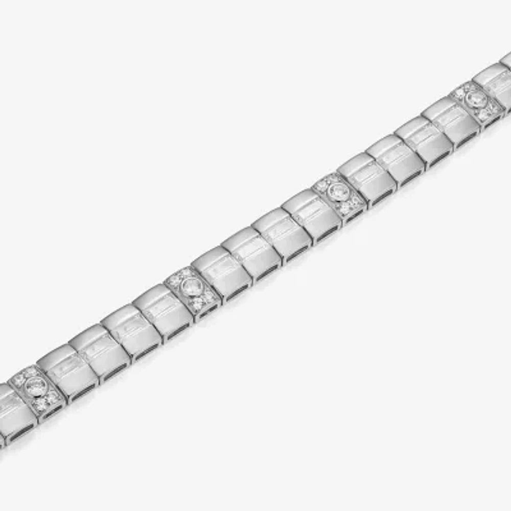 Mens Sterling Silver Solid Round 8 1/2 Inch Link Bracelet