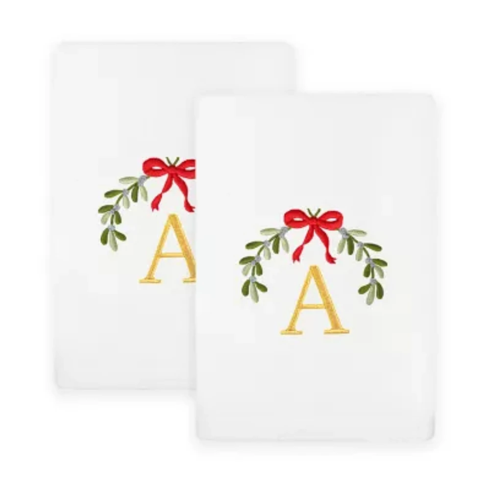 Linum Home Textiles Mistletoe Monogram 2-pc. Hand Towel
