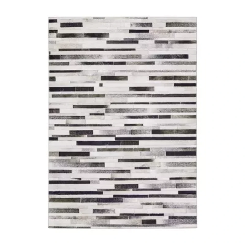 Covington Home Marcel Faux Hide Geo Stripes Indoor Rectangular Area Rug