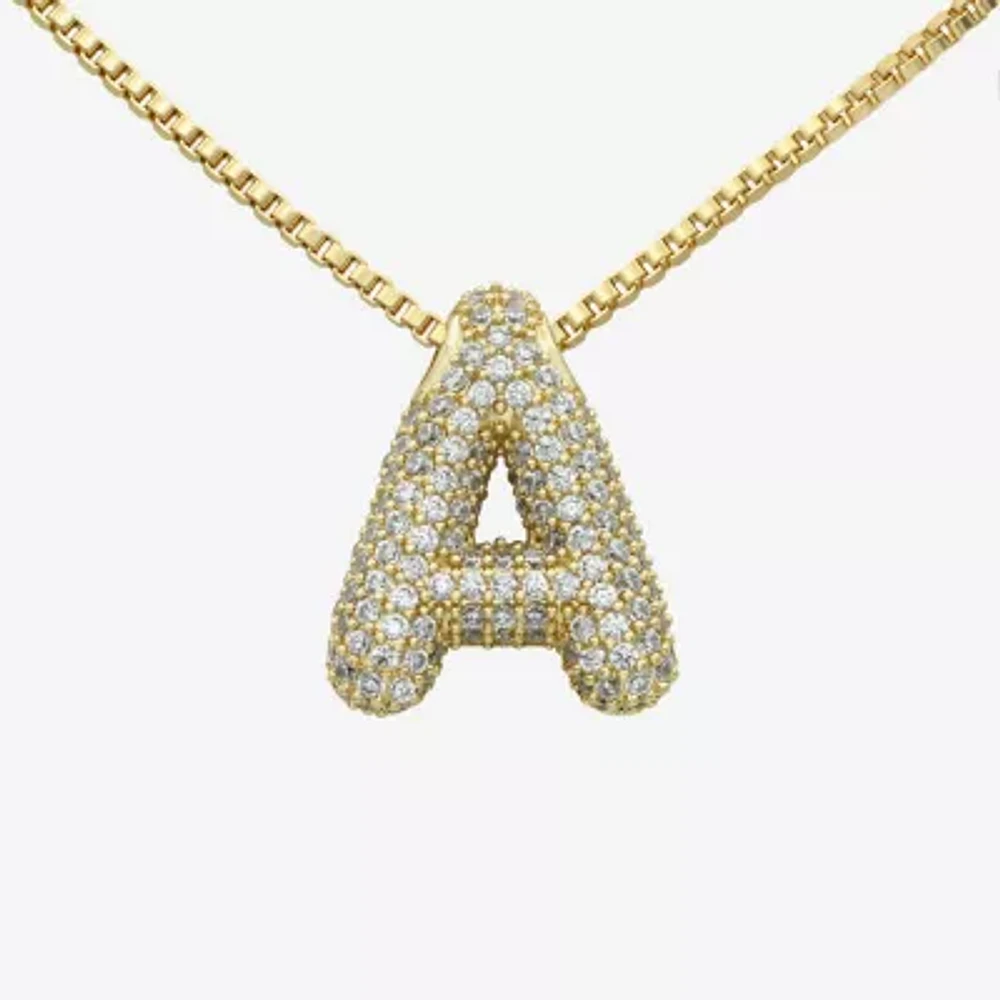 Bijoux Bar Gold Tone Womens Cubic Zirconia Pendant Necklaces