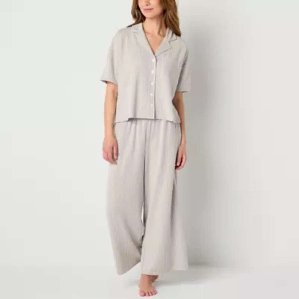 Liz Claiborne Womens Short Sleeve 2-pc. Pajama Sets