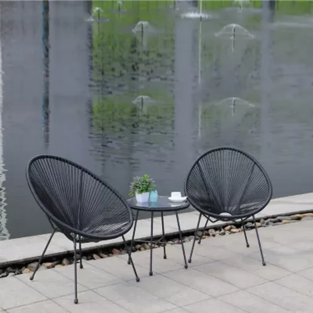 Sassio Outdoor And Patio Collection 3-pc. Conversation Set Weather Resistant