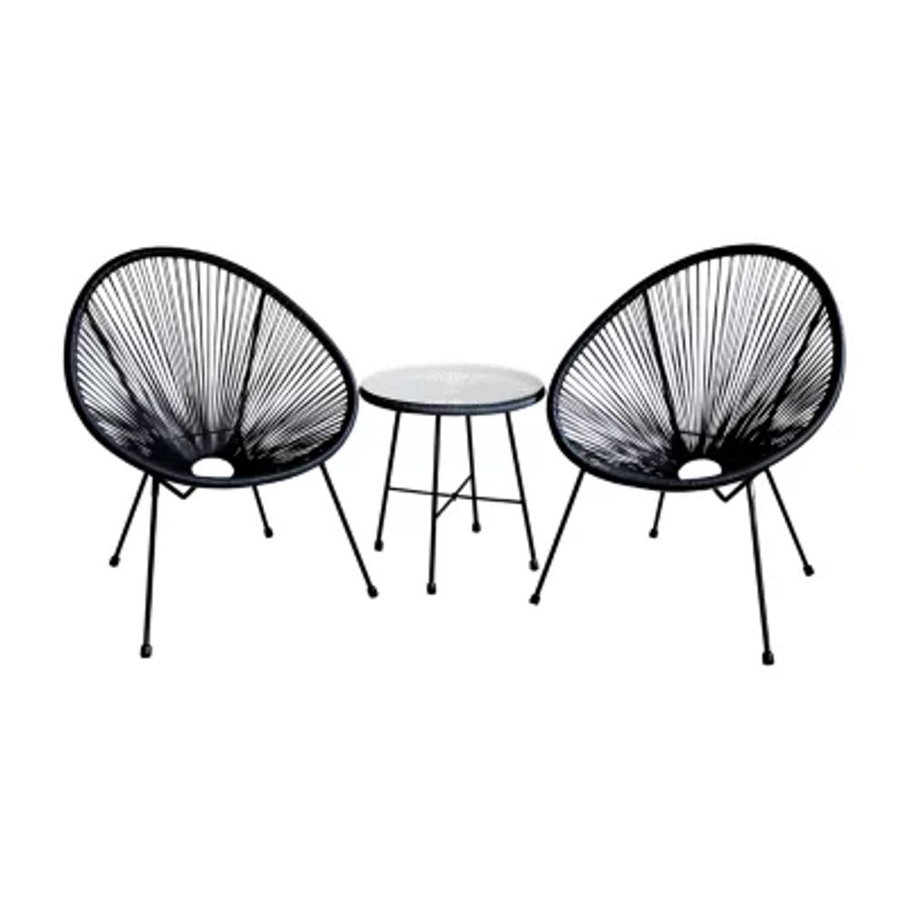 Sassio Outdoor And Patio Collection 3-pc. Conversation Set Weather Resistant