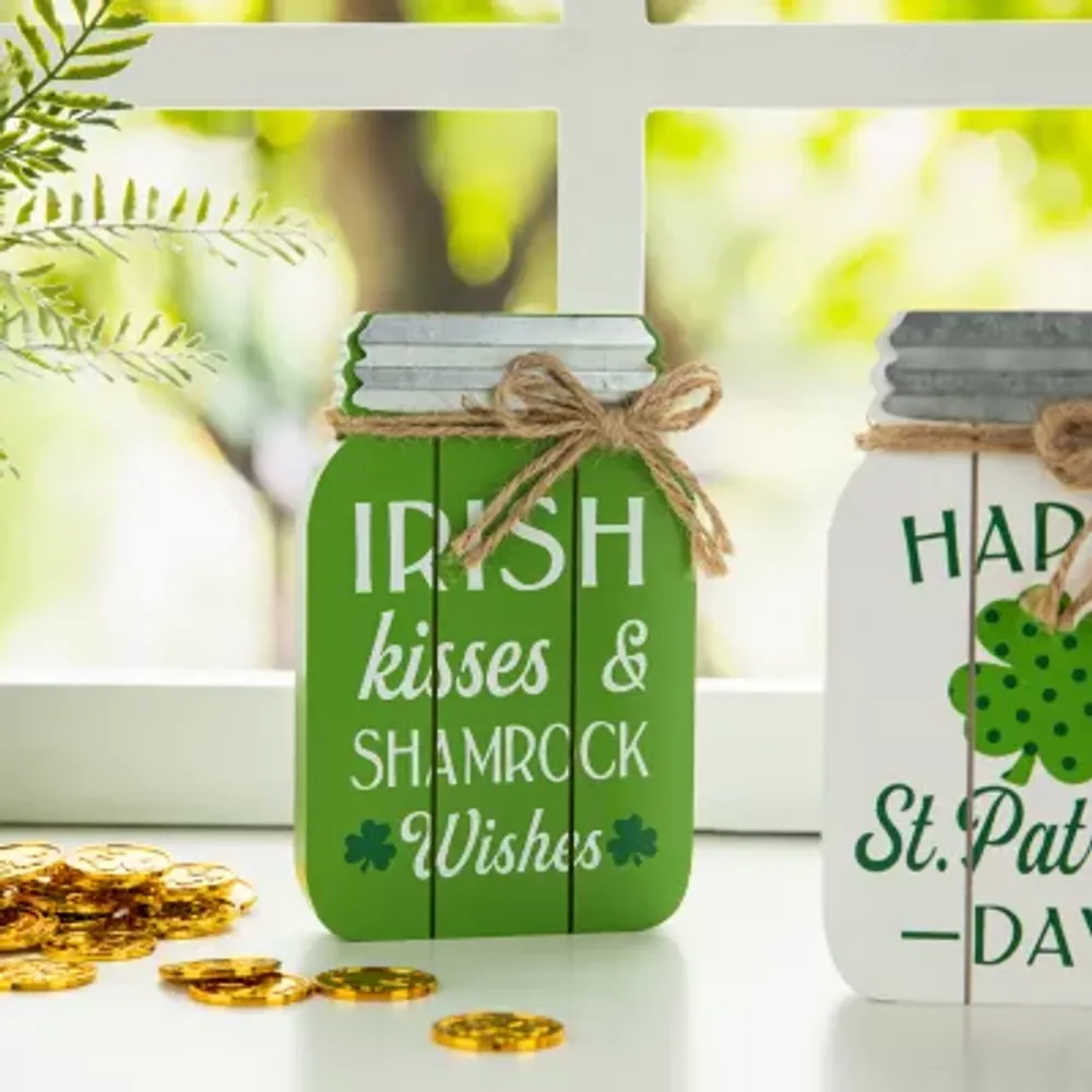 Glitzhome "7""H" 3-pc. St. Patricks Day Tabletop Decor