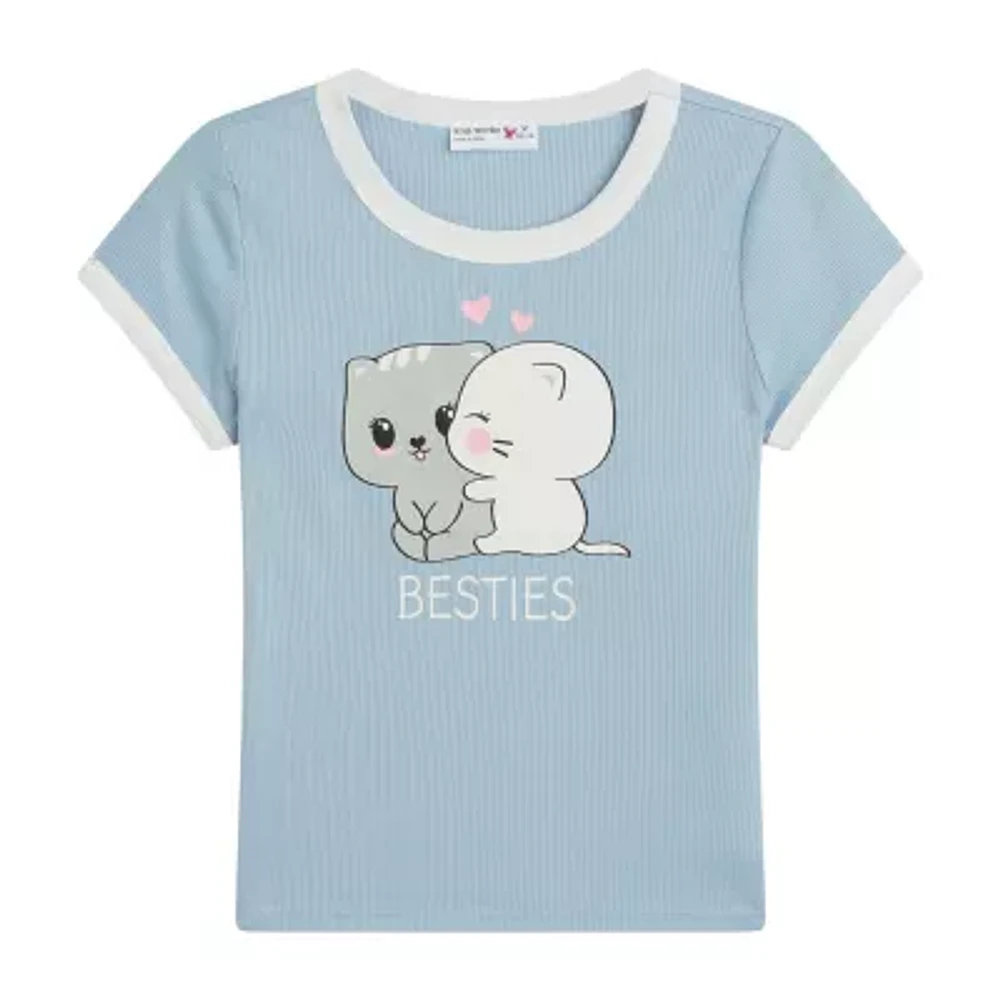 Knit Works Big Kid Girls Crew Neck Short Sleeve Regular Fit Graphic T-Shirt