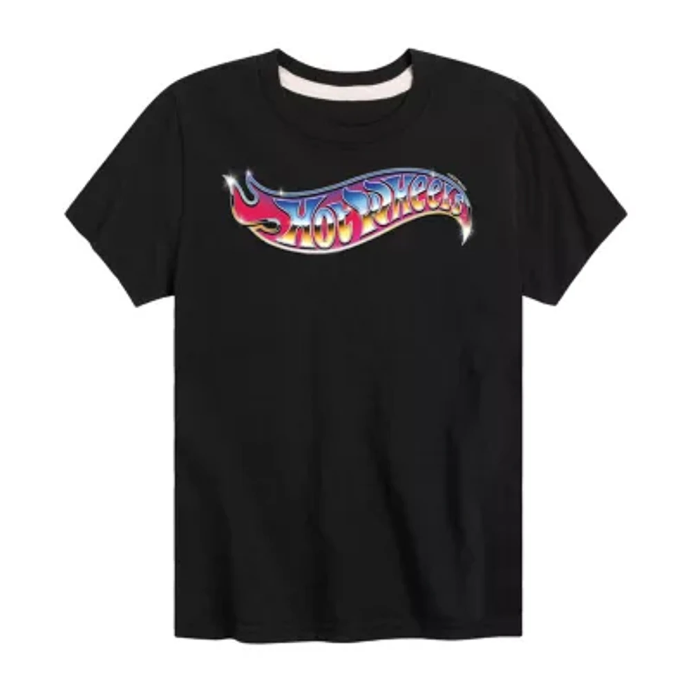 Little & Big Kid Boys Crew Neck Short Sleeve Regular Fit Hot Wheels Graphic T-Shirt