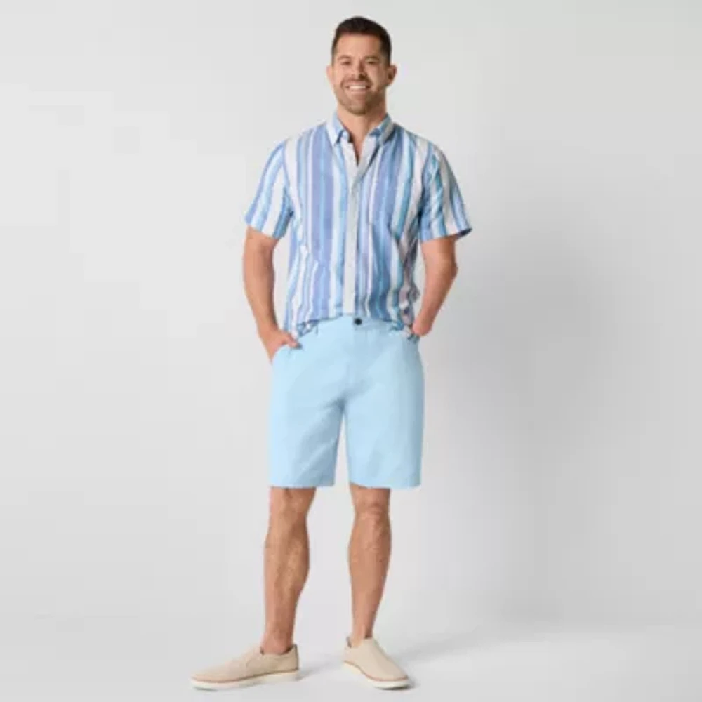 St. John's Bay Comfort Stretch Dexterity Mens 9" Adaptive Adjustable Waist Easy-on + Easy-off Chino Short