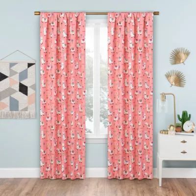 Eclipse Llama Drama Rod Pocket Blackout Single Curtain Panel