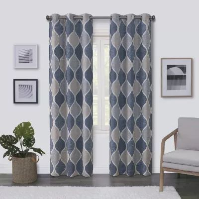 Regal Home Surfaces Ogee Grommet Top Light-Filtering Single Curtain Panel