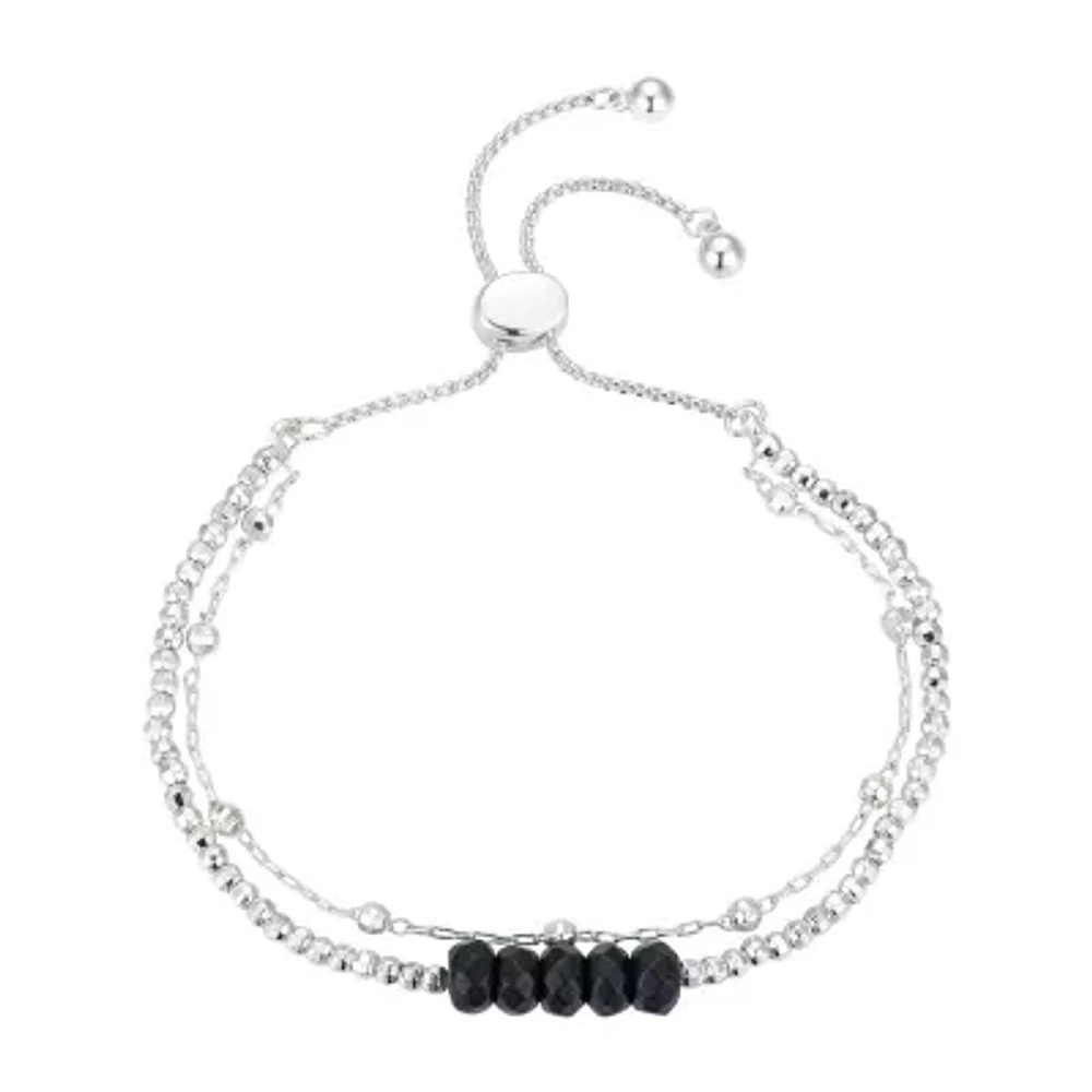 Footnotes Womens Black Onyx Bolo Bracelet