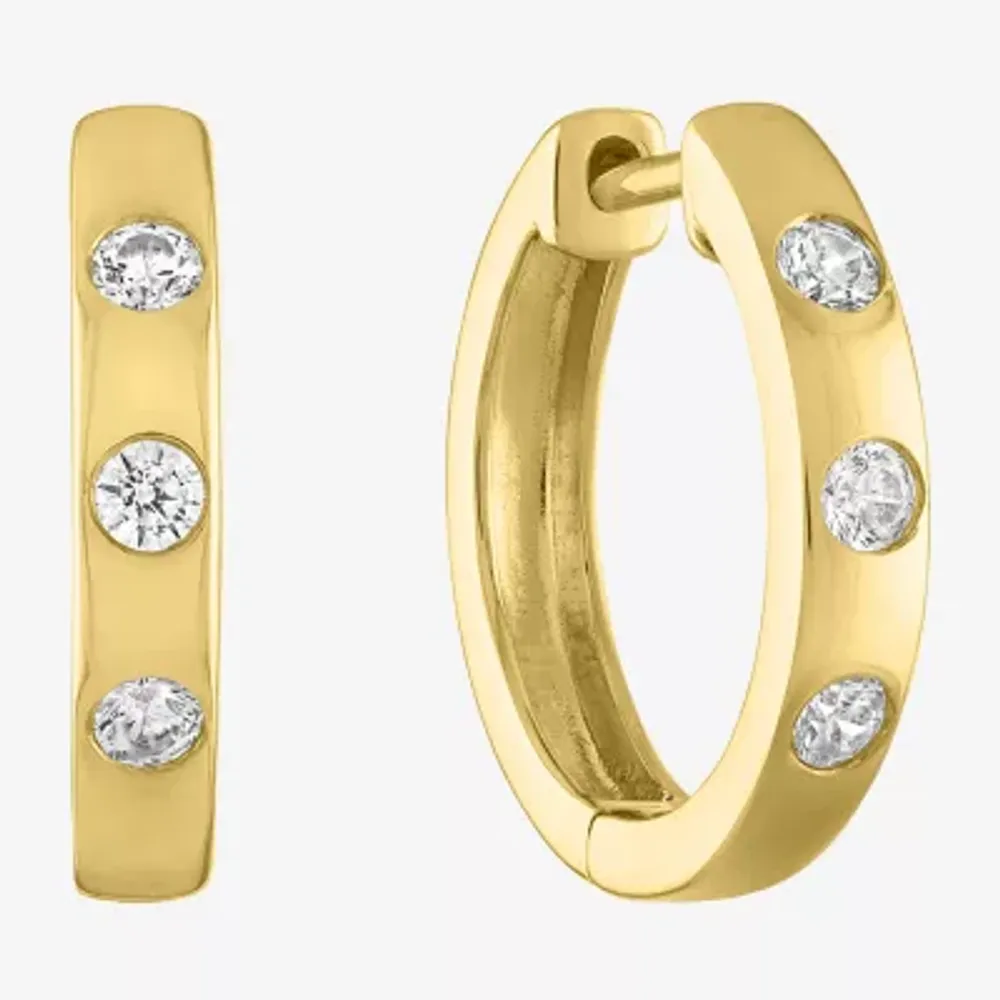 Diamond Addiction (G-H / Si2-I1) Womens 1/5 CT. Lab Grown White Diamond 10K Gold 14.5mm Hoop Earrings
