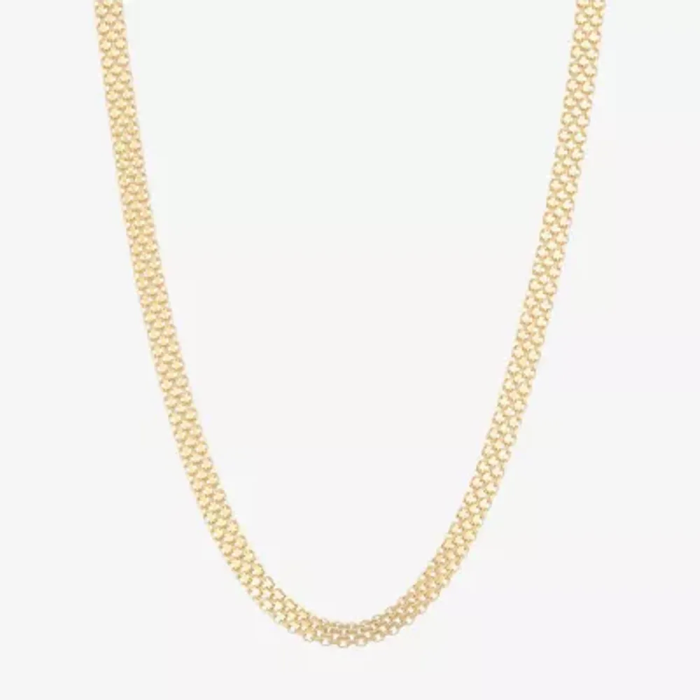Made Italy Womens 14K Gold Over Silver 18 Inch Link Chain Necklace