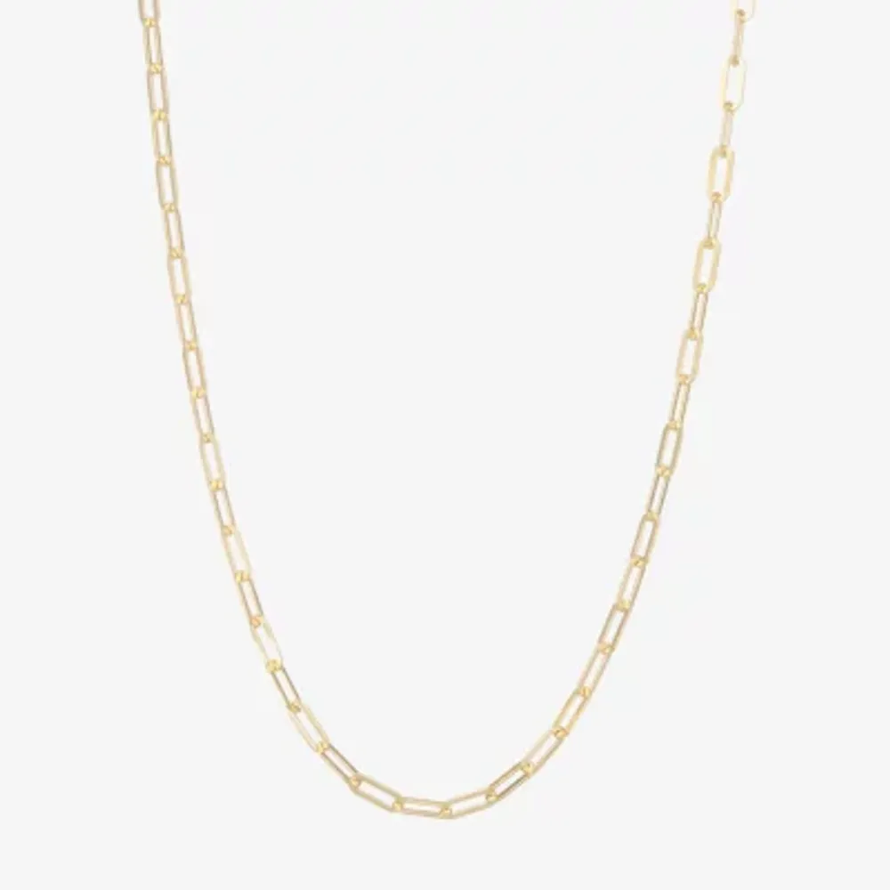 Made Italy Womens 14K Gold Over Silver 18 Inch Link Necklace