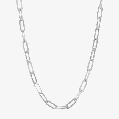 Made Italy Womens Sterling Silver 18 Inch Link Necklace