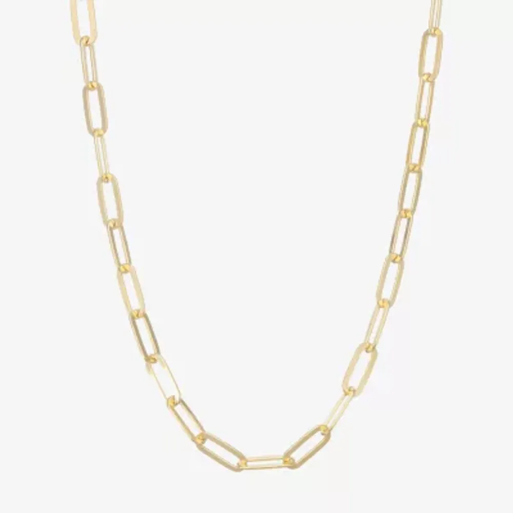 Made Italy Womens 14K Gold Over Silver 18 Inch Link Necklace