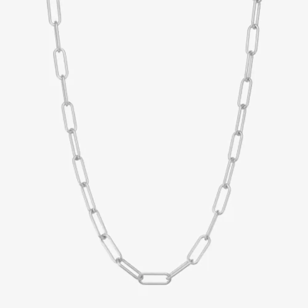 Made In Italy Womens Sterling Silver 18 Inch Link Necklace