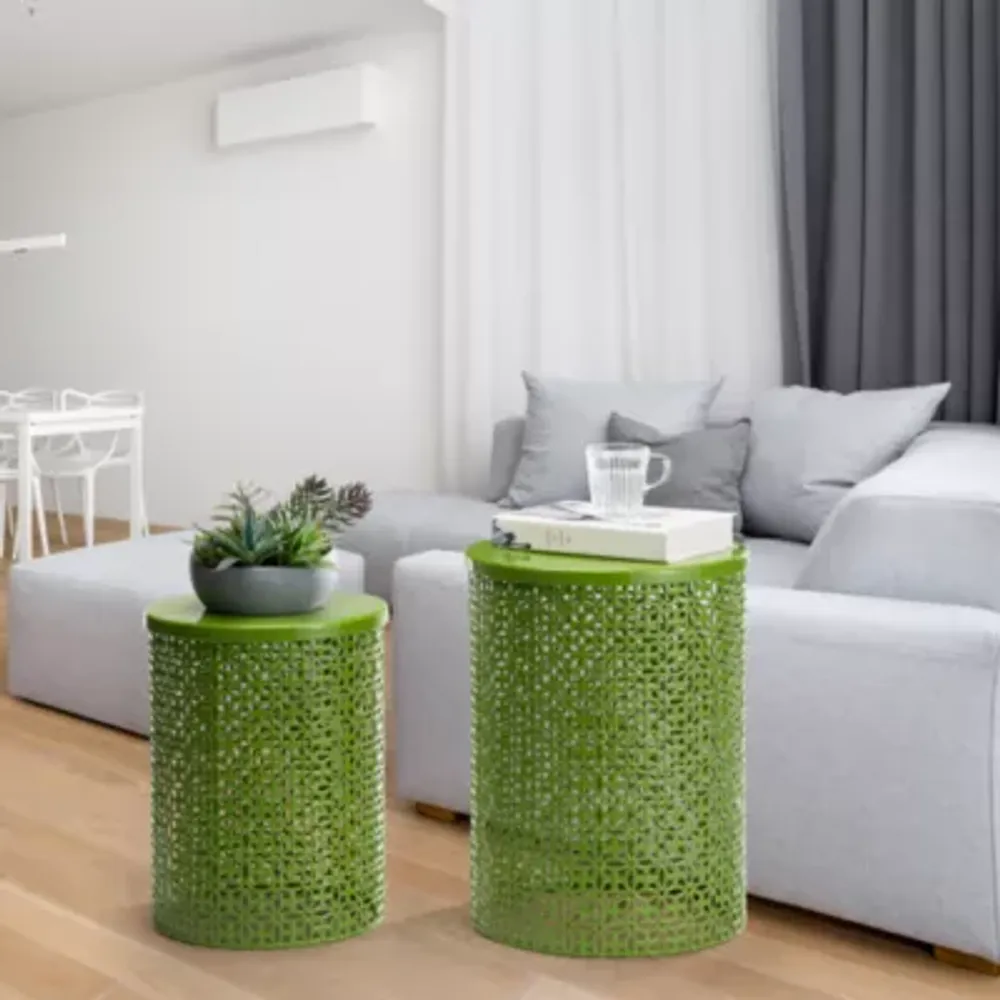 Glitzhome Set Of 2 Metal Planter Stands