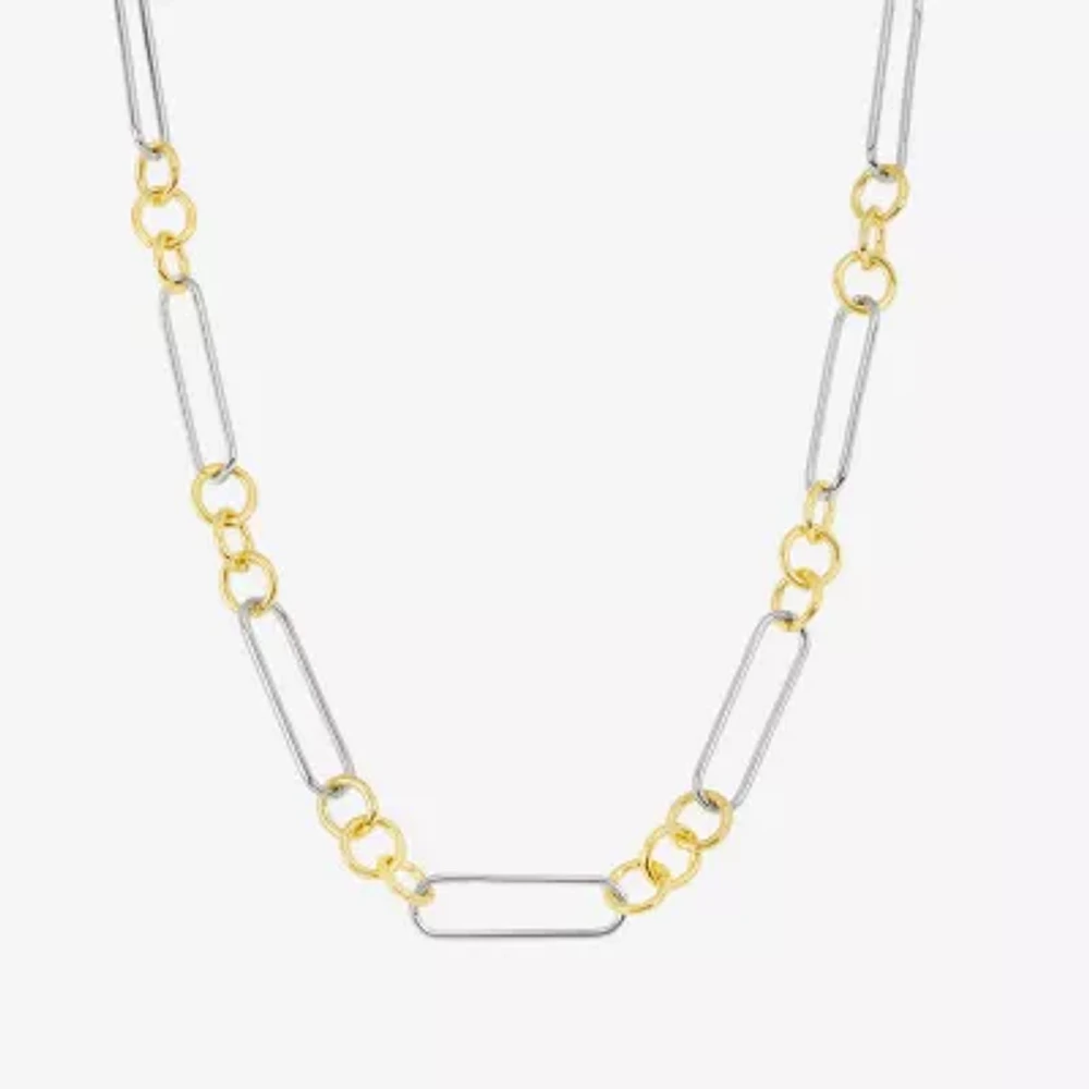 Silver Reflections Womens Pure Silver Over Brass 16 Inch Paperclip Chain Necklace