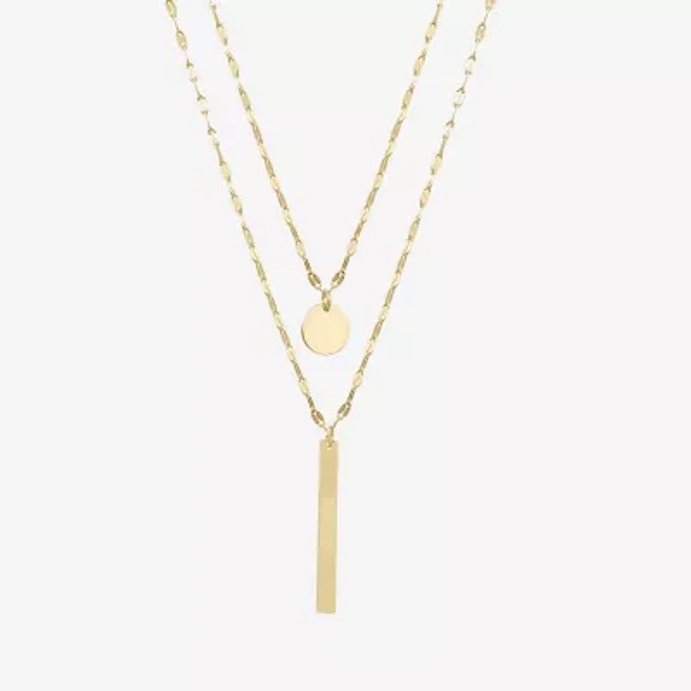 Silver Reflections Womens 14K Gold Over Brass 30 Inch Pendant Necklace