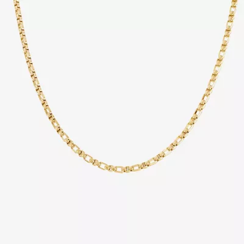 Silver Reflections Womens 14K Gold Over Brass 18 Inch Box Chain Necklace