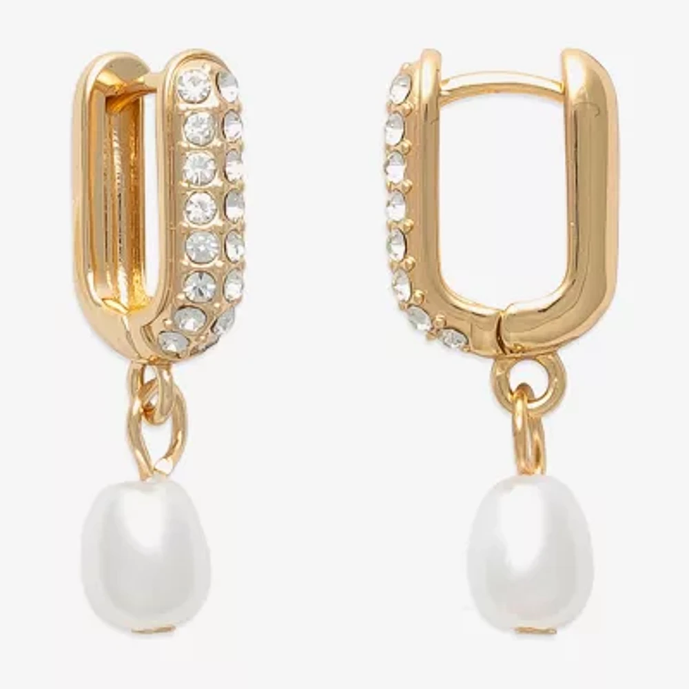 Mixit Womens Simulated Pearl Hypoallergenic Drop Earrings