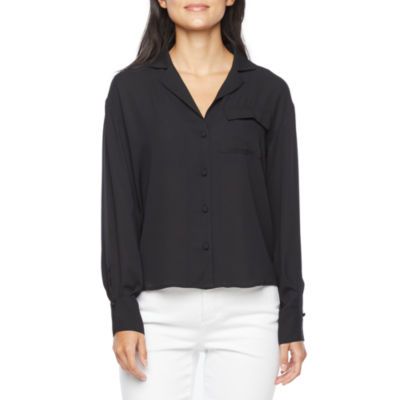Worthington Womens Long Sleeve Cuffed Regular Fit Tall Button-Down Shirt