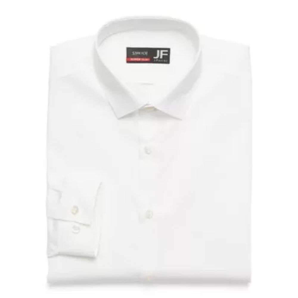 J. Ferrar Slim Mens Super Fit Easy Care Stretch Fabric Long Sleeve Dress Shirt