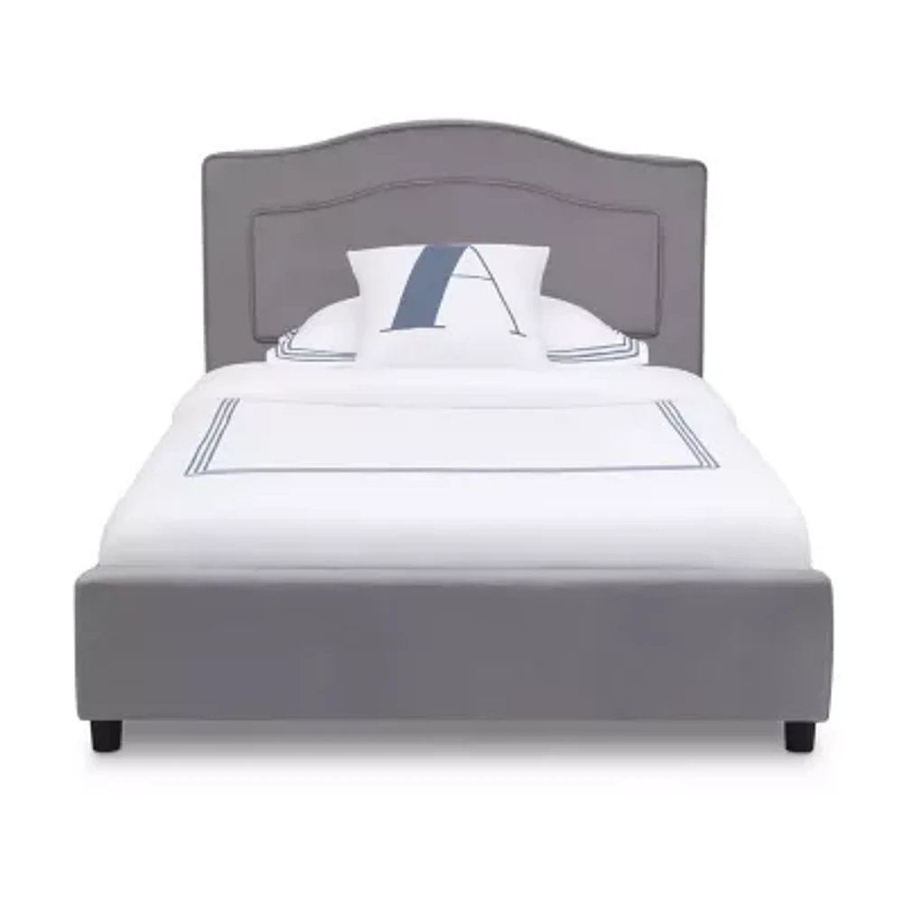 Upholstered Platform Twin Toddler Bed in Gray