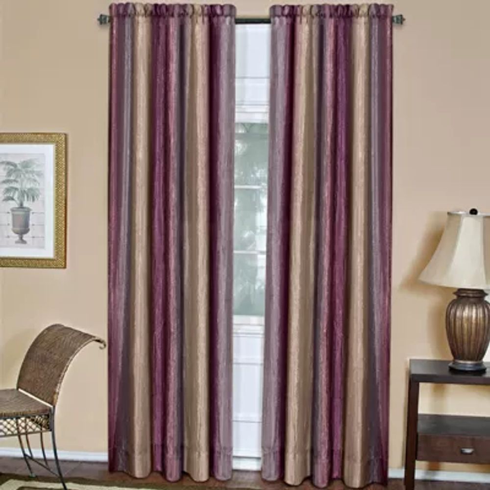 Ombre Rod Pocket Light-Filtering Single Curtain Panel