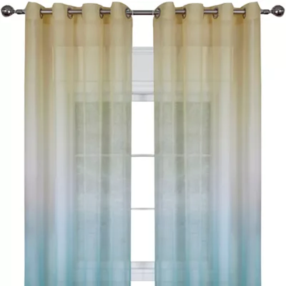 Rainbow Grommet Top Sheer Single Curtain Panel