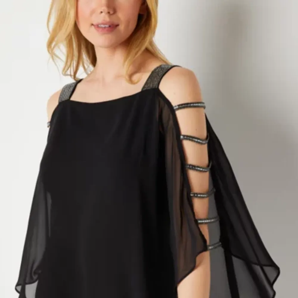 MSK Womens Embellished Short Sleeve Sheath Dress