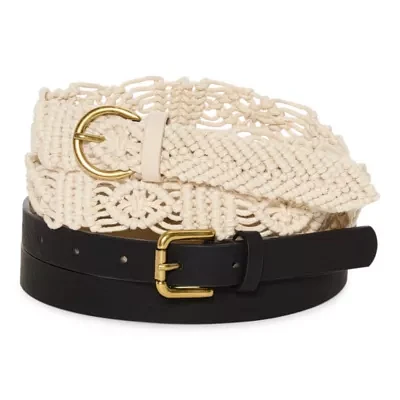 a.n.a 2pk Crochet 2-pc. Womens Belt
