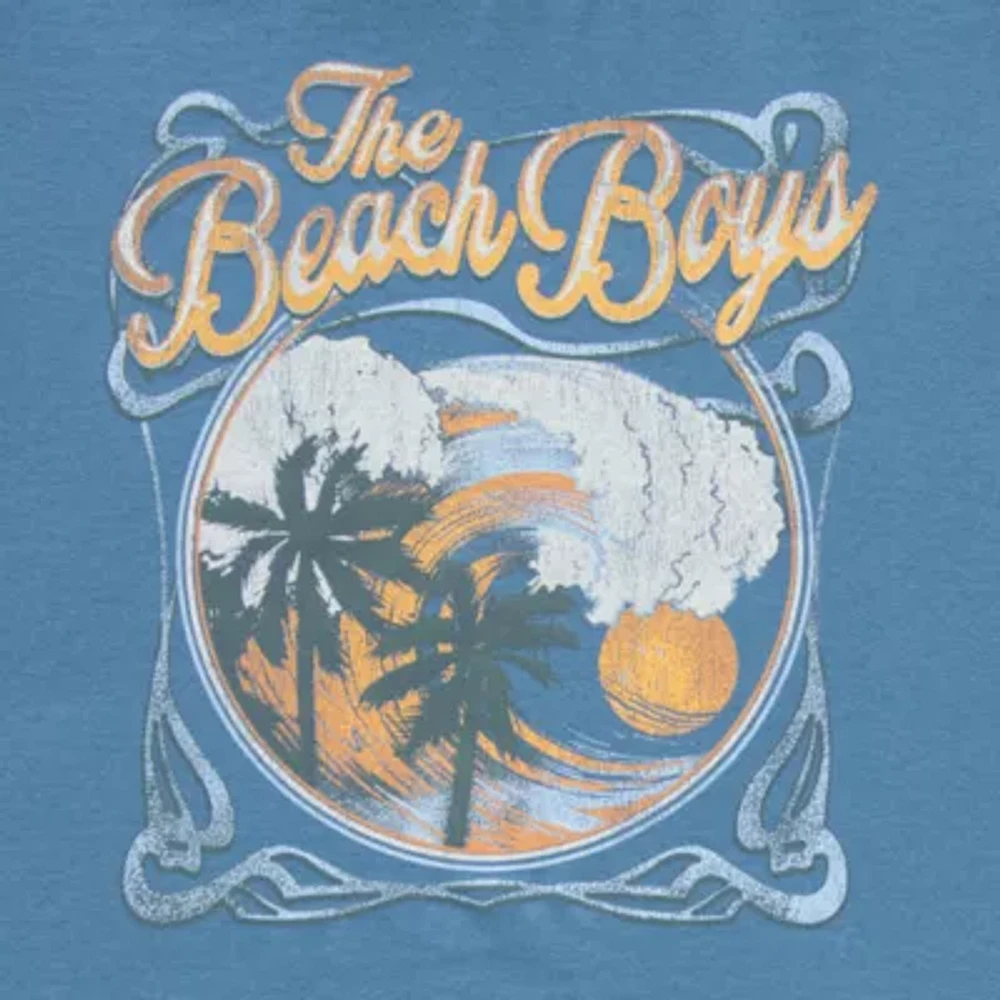 New World The Beach Boys Semi Fit Womens Crew Neck Short Sleeve Loose Juniors Graphic T-Shirt