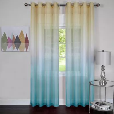 Rainbow Grommet Top Sheer Single Curtain Panel
