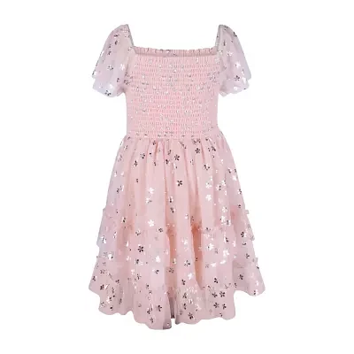 Lilt Little Girls Short Sleeve Fit + Flare Dress