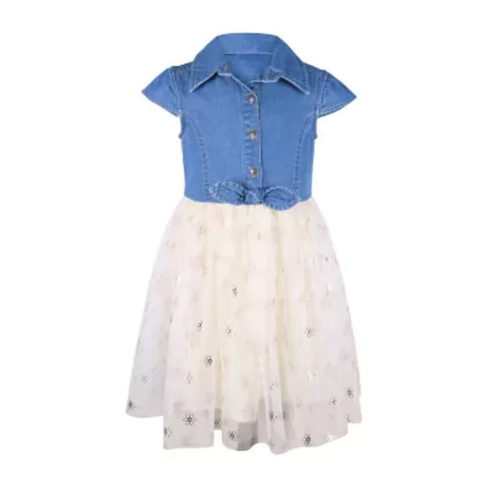 Lilt Little Girls Short Sleeve Tutu Dress