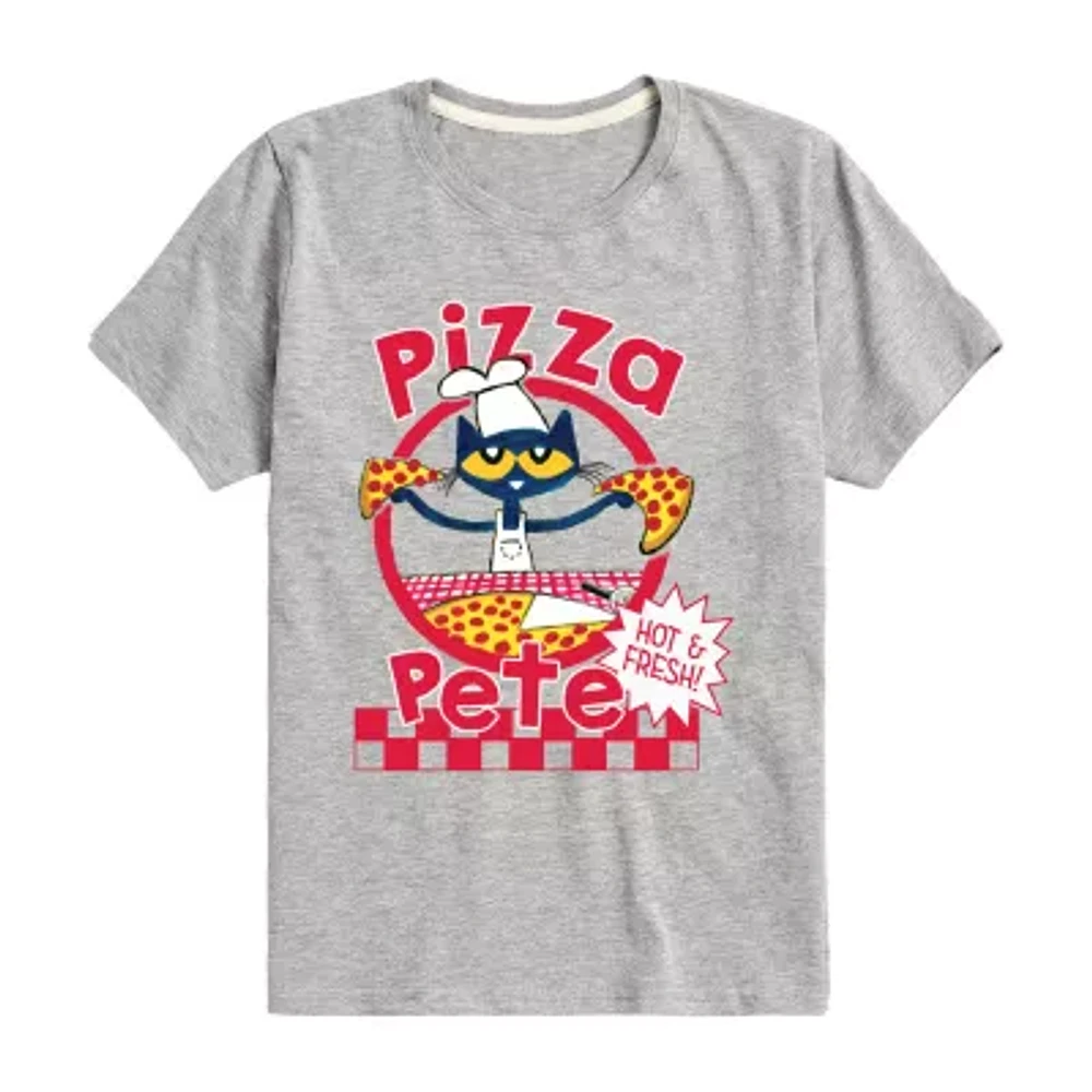 Little & Big Kid Boys Crew Neck Short Sleeve Regular Fit Pete the Cat Graphic T-Shirt