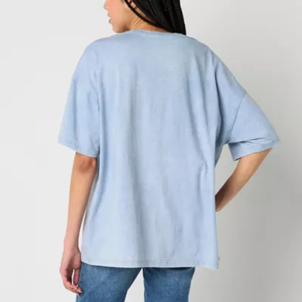 Celestial Oversized Tee Womens Crew Neck Short Sleeve Juniors Graphic T-Shirt