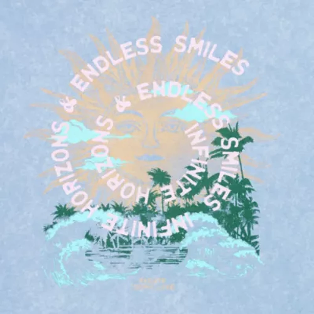 Celestial Oversized Tee Womens Crew Neck Short Sleeve Juniors Graphic T-Shirt