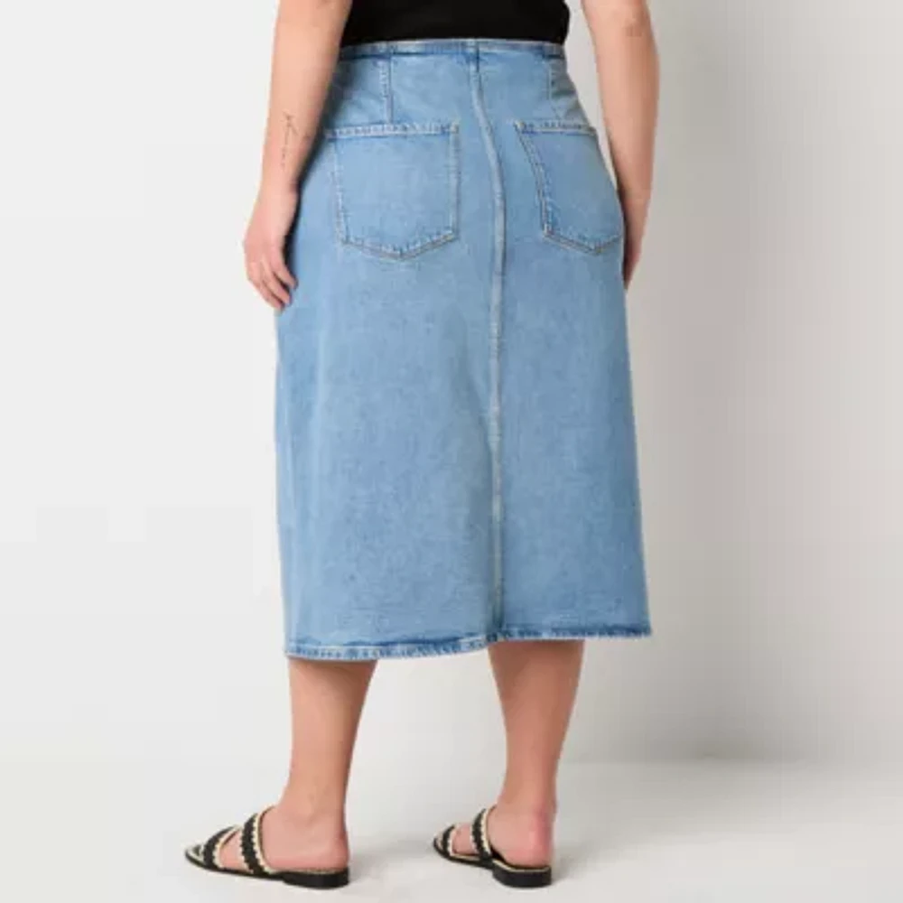 a.n.a Womens High Rise Plus Wrap Skirt