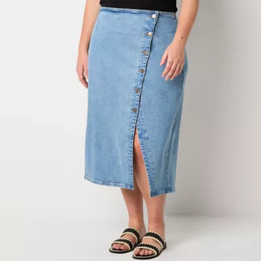 a.n.a Womens High Rise Plus Wrap Skirt