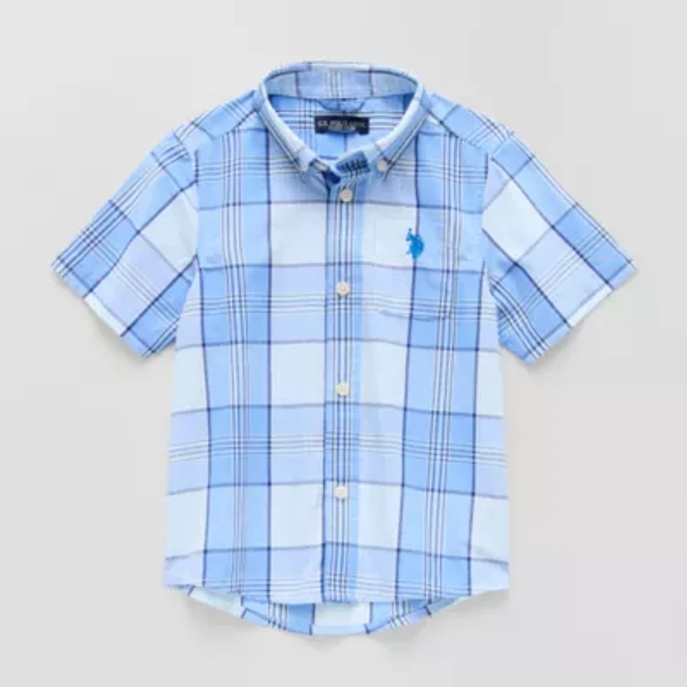 U.S. Polo Assn. Toddler Boys Short Sleeve Classic Fit Button-Down Shirt