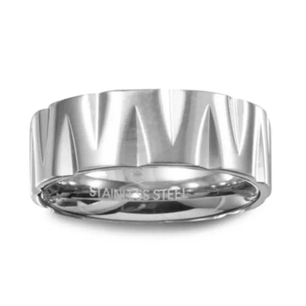 Mens 9M Stainless Steel Wedding Band