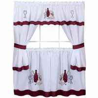 Cabernet 3-pc. Rod Pocket Kitchen Curtains & Drapes Window Set