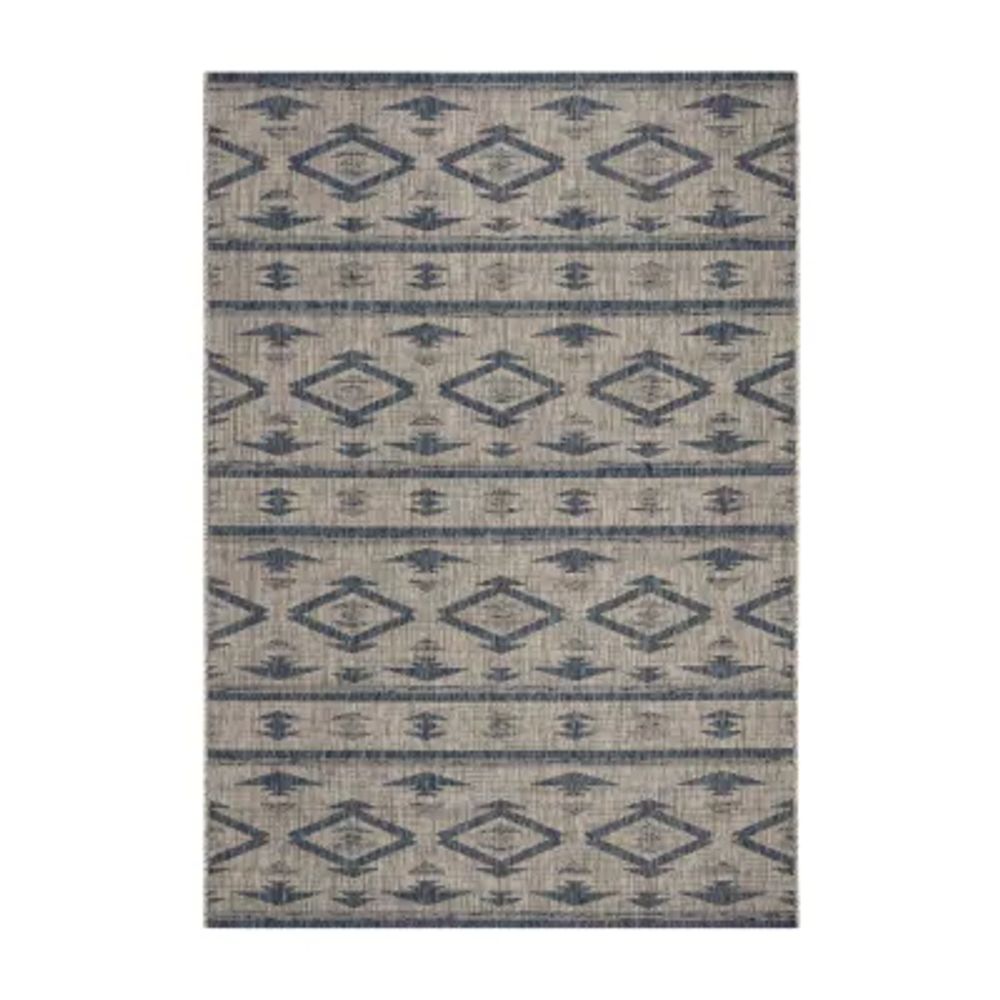 Safavieh Courtyard Collection Easton Geometric Indoor/Outdoor Area Rug