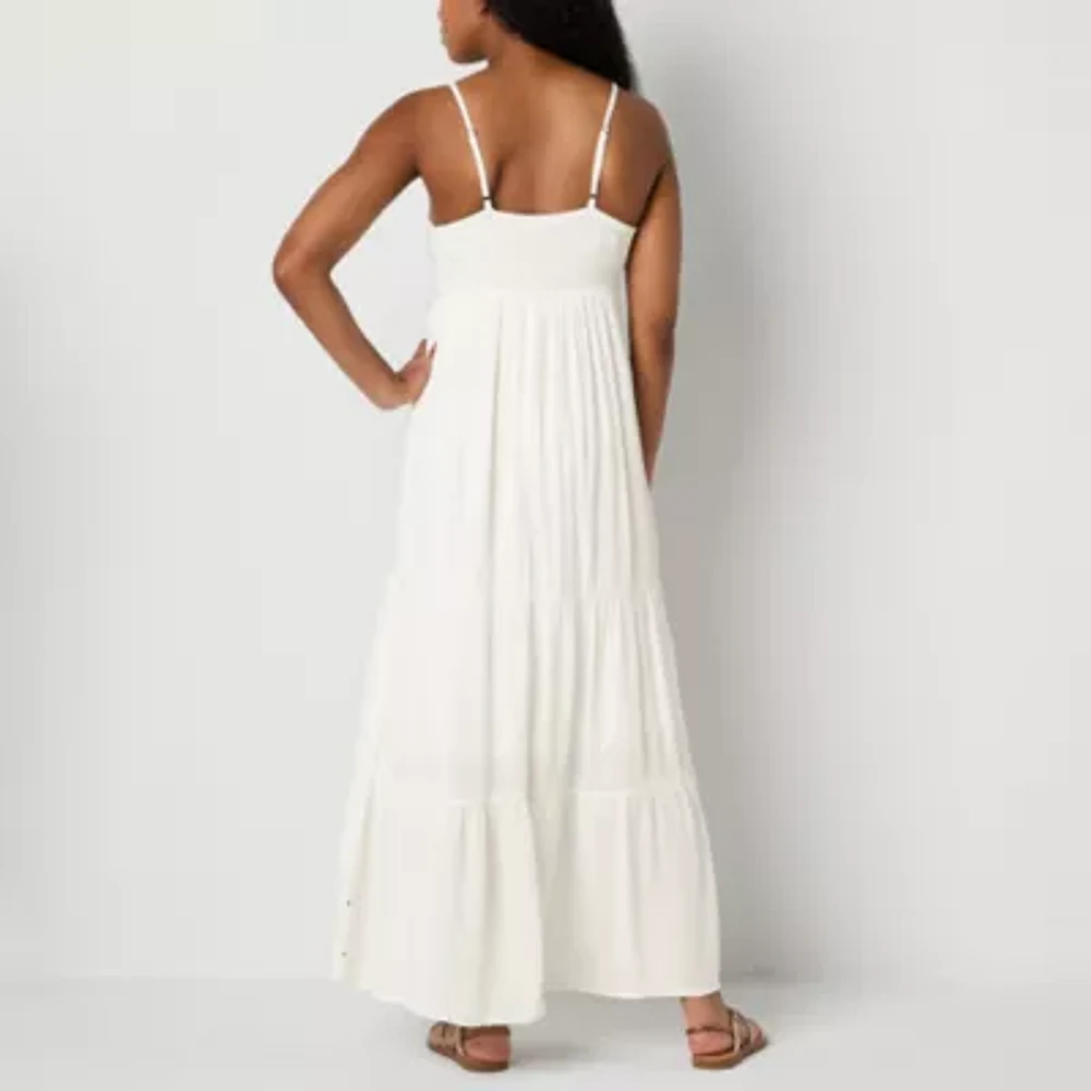 Arizona Womens Sleeveless Juniors Maxi Dress