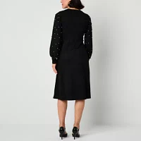 Liz Claiborne Womens Long Sleeve A-Line Dress