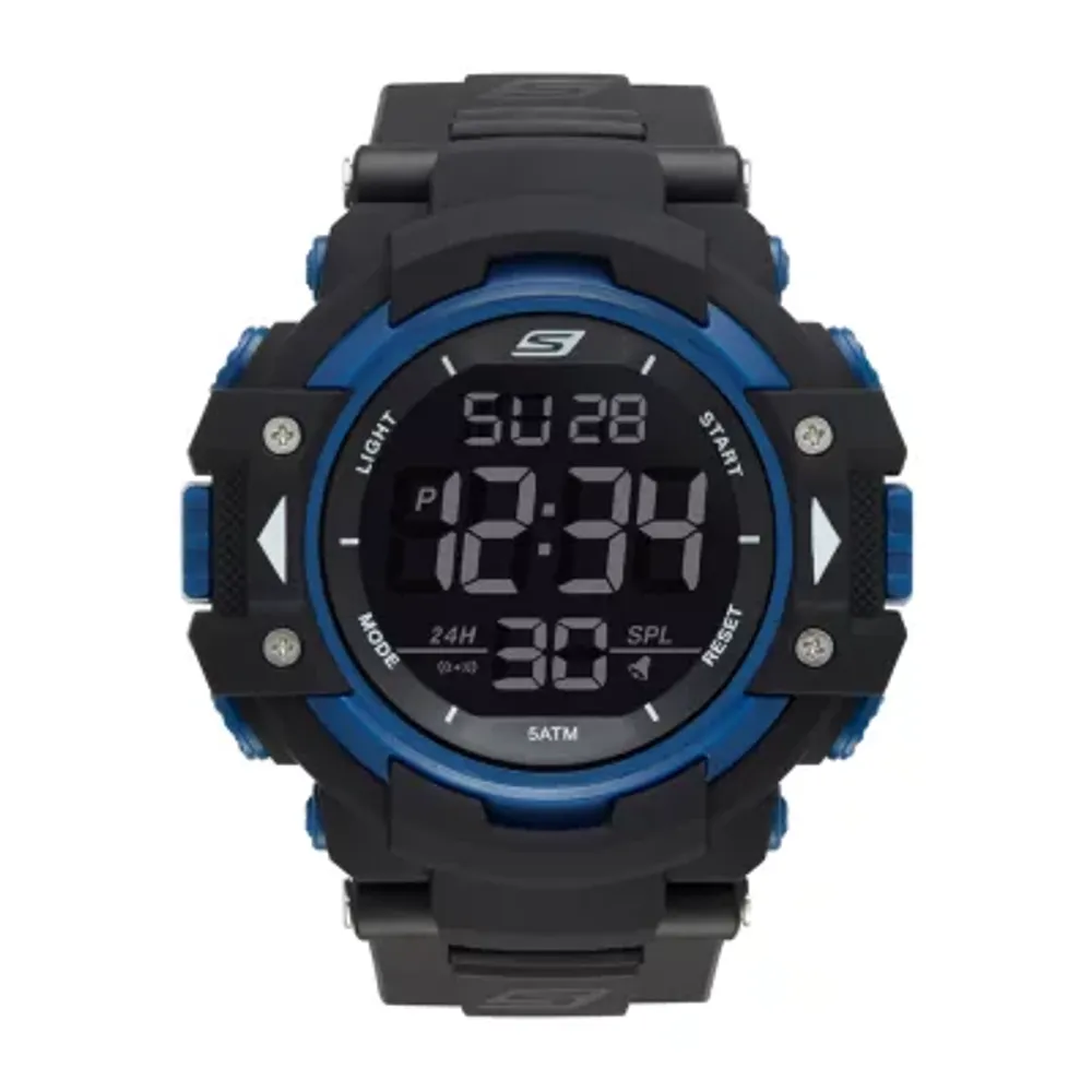 Skechers Keats Mens Chronograph Digital Black Strap Watch Sr1035