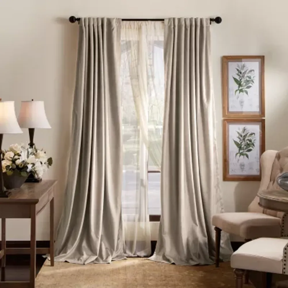 Martha Stewart Lucca Velvet Rod Pocket Blackout Set of 2 Curtain Panel