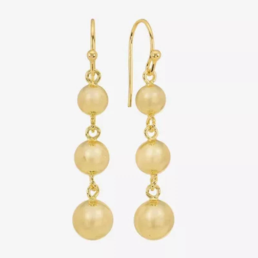 Silver Reflections Womens 14K Gold Over Brass Ball Drop Earrings